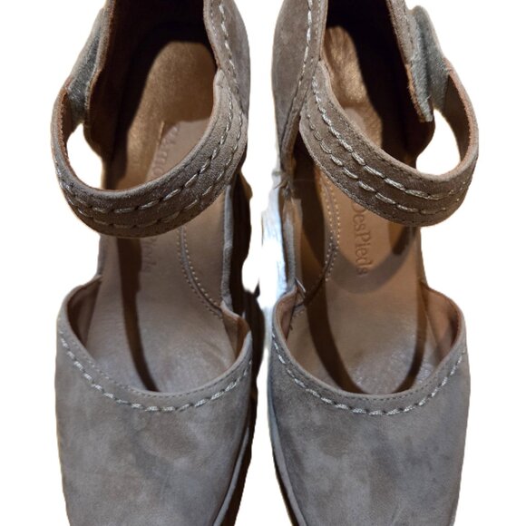 L'Amour Des Pieds Beige Suede Wedge Shoes - Picture 2 of 5